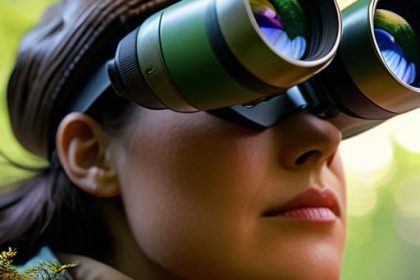 Learning how to use binoculars effectively.