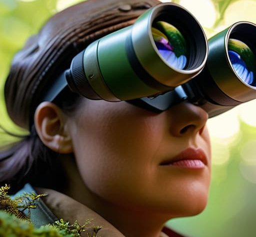 Learning how to use binoculars effectively.