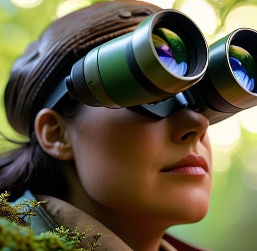 Learning how to use binoculars effectively.