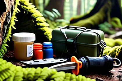 Essential gear for beginners in the woods.